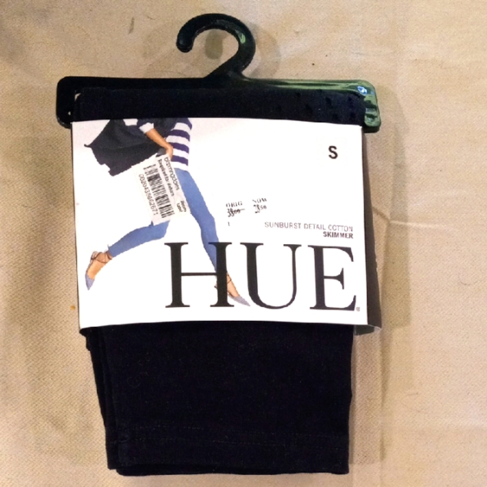 HUE Black Sunburst Detail Cotton Skimmer Size S
